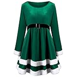 BOLANQ Damen elegant 50er Jahre Petticoat Kleider Gepunkte Rockabilly Kleider Cocktailkleider(X-Large,Grün)