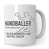 Handballer Tasse, Handball Geschenke für Jungs, Handball Geschenkidee Spruch, Handballspieler Kaffeetasse Handballverein Handballmannschaft Jungen Becher