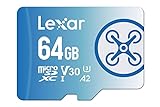 Lexar Fly Micro SD Karte 64GB, microSDXC UHS-I Karte, Bis Zu 160MB/s Lesegeschwindigkeit, Speicherkarte Micro SD, TF Karte Kompatibel mit DJI Drohne und Actioncam (LMSFLYX064G-BNNAA)