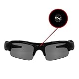 Eaxus® Action Videobrille/Spionbrille/Kamerabrille. Actionkamera mit Sonnenbrille - Mini Kamera und Mikrofon. Versteckte Videokamera, Camcorder VGA Überwachungskamera.