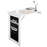 SoBuy® FWT20-W Wandtisch in weiß mit Tafel Klapptisch Esstisch Küchentisch Memoboard BHT: 50x76x75