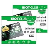EIOTCLUB Physische eSIM-Karte für Android – Macht Android-Smartphones eSIM-fähig, Unbegrenzte eSIM-Profil-Downloads, Daten-Roaming in Europa, UK, USA & 200+ Ländern, 2er-Pack