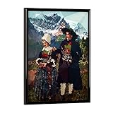 artboxONE Poster mit schwarzem Rahmen 18x13 cm Abstrakt Alpenglühn - Bild Heidi Alpen Berge