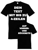 Herren T-Shirt Bedrucken Lassen - Mit Wunschtext personalisiert - Individuell als Geschenk für Männer selbst gestalten - Schwarz XL