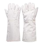 ZFZ Handschuh, Handschuhe, Handschuh, 300 Grad-Hochtemperatur-Handschuhe Insulated Anti-Statik-Handschuhe Reinraum Spezielle staubfreie Handschuhe, Keine Späne 26 / 40cm, White26cm,White40cm