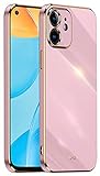 COMAKU Handyhülle für Apple iPhone 15 Pro Max Hülle, Bunte und Glänzende TPU Silikon Case mit Goldenem Rand Design - Violett