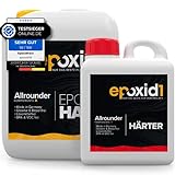 epoxid1® Epoxidharz mit Härter 3,15kg Set | glasklar & blasenfrei | ideal zum Gießen von Rivertable und anderen Volumenverguss bis 5cm | Für Anfänger & Profis | Premium Qualität