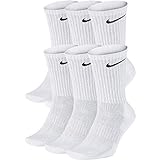 Nike Herren Everyday Cushion Crew Socken, 6er pack, White/Black, M