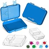 My Vesperbox – Bento Box Kinder - Lunchbox mit 4+2 Fächern - extrem robust – Brotdose – Brotbox ideal für Kindergarten und Schule… (Blau)