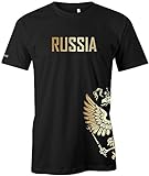 Jayess WM 2018 - Russland - Russia - Adler Gold - Fanshirt - Herren T-Shirt in Schwarz by Gr. L