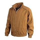 Jacke mit Stehkragen für Herren, Softshelljacke, Wanderjacke, Reißverschluss, Bergsteigen, einfarbig, lässig, Sport, große Größe, Frühling und Herbst, braun, L