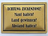 Metall Schild 20x30cm Achtung Zickenzone Spruch Sprüche Tin Sign