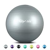 Glymnis Gymnastikball Sitzball 55cm 65cm 75cm Dicker Pilates Ball inkl. Luftpumpe Anti-Burst Yoga Ball Robuster 300kg Maximalbelastbarkeit für Core Fitness Hause Büro