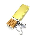 XUELIN-8 Zigarettenetui aus Aluminiumlegierung für Männer und Frauen, tragbar, große Kapazität, wasserdicht, feuchtigkeitsfest, Zigarettenschachtel (Gold 98 x 39 mm (8))