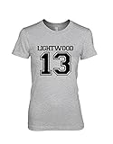 net-shirts Lightwood 13 Damen T-Shirt Inspired by Chroniken der Unterwelt, Größe S, grau