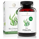 MAISON NATURELLE® Bio Chlorella Presslinge (500 Stück) - natürliches Chlorophyll - 100% Bio Chlorella Alge - Hochdosiert mit 4.800mg Bio Chlorella - Vegan, Chlorella Tabletten