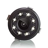 XOMAX XM-018 Universal Auto Rückfahrkamera Set mit 8 LED Leuchten für Gute Nachtsicht, Einparkhilfe mit farbigen Linien, 5m Kabel, Cinch Anschluss, PAL, Weitwinkel 170° Grad, 12V Betrieb