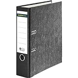 SCHÄFER SHOP Ordner A4 breit – Wolkenmarmor Aktenordner Ringbuch Büroordner - Made in Germany - 8 cm, schwarz, 20 Stück