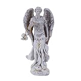 Kleine Erzengel Figur Raphael weiß - Statue Engel christlich religiös Deko