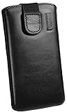 mumbi Echt Ledertasche kompatibel mit Sony Xperia P Hülle Leder Tasche Case Wallet, schwarz