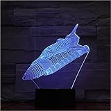 SLJZD nachtlicht Space Shuttle Shape 3D Visual Night Lamp Touch Switch For Bedroom Decoration 7 Colors Led Atmosphere Lamp Children Creative Gift Ohne Fernbedienung