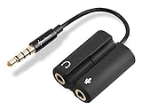 Sharkoon TRRS PMP35 Audio Combo Adapter (12 cm Kabel, geeignet für PS4, Laptops, Notebooks, Smartphones) schwarz
