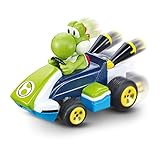 Carrera Mini RC Mario Kart mit Yoshi I Ferngesteuertes Auto ab 6 Jahren für drinnen & draußen I Mini Mario Kart Auto mit Fernbedienung zum Mitnehmen I Spielzeug für Kinder & Erwachsene