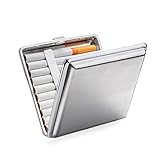 Metall Zigarettenetui mann silber Zigarettenbox Männer frauen Zigarettenetui 20 Zigaretten Edelstahl klein Zigarettenetuis für Herren Zigarettenschachtel metall Cigarettecase silb
