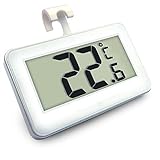 Digital-Tiefkühltruhe-Thermometer Drahtloser Kühlraum-Thermometer und Innentemperatur-Monitor (große LED-Anzeige, Weiß) Drei Platzierungs-Modi (hängend, stehend und magnetischer Stock) - LIRDUX®