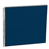 Semikolon (352929) Spiral Album Large marine (blau) - Spiral-Fotoalbum mit 50 Seiten u. Efalin-Einband -Fotobuch mit cremeweißem Fotokarton