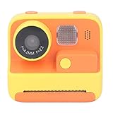 Kinderkamera Sofortbild, 48MP Selfie Video Digitalkamera mit Zero Ink Druckpapier, eingebautes Fülllicht Sofortbildkamera mit Lanyard & Sticker für Kinder, Mädchen Junge Geschenk (Helles Gelb)