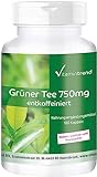 Grüner Tee Extrakt Kapseln - 750mg pro Kapsel - hochdosiert - vegan - 180 Kapseln | Vitamintrend®
