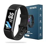 EEFINITE Fitnessuhr für Damen Herren, Alexa Built-in, 5ATM Wasserdicht Fitness Tracker mit Blutsauerstoff Herzfrequenz-Monitor, Schlaf&Schwimmen Tracking, Schrittzähler Uhr Kalorienzähler, Schwarz