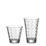 Leonardo Ciao Optic Wasser-Gläser, 12er Set, spülmaschinengeeignete Saft-Gläser, Trink-Becher aus Glas mit Muster, 215 ml, 035245
