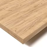 POKAR Tischplatte 2,5 cm Massiv Schreibtischplatte Bürotischplatte für Schreibtisch, Esstisch, Golden Craft Eichen, 160 x 80 x 2,5