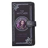 Nemesis Now The Witcher Yennefer Geldbörse mit Prägung, 18,5 cm, PU-Leder, schwarz, offizielles Lizenzprodukt von The Witcher, Yennefer geprägte Geldbörse, 4 Bargeld- und 12 Kartenfächer, Schwarz,