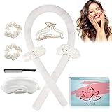K & Z Heatless Hair Curler Sleep Mask Set - Heatless Curling Rod Headband Gives Waves Curl for Long Hair - No Heat Curlers Infill With Cotton Provides Comfort Overnight Curls
