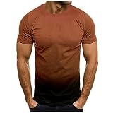Angebote T-Shirts Für Herren Farbverlauf Tshirt Sommer T Shirt Fashion Sommershirts Kurzarm Sportshirt Große Größen Tee Shirts Rundhals Oberteile Baumwolle Top Regular F