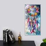 Malen Nach Zahlen Erwachsene Blume Malen Nach Zahlen Traumfänger Paint by Numbers Adult DIY Handgemalt Ölgemälde, Mit 3-Pinseln und Acrylfarbe Leinwand Kit, Geschenke und Home Wand Dekor-50x100cm-y605