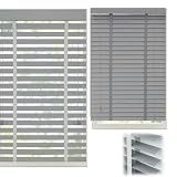 Horizontal Jalousette Für Fenster, Innenjalousien, Holzjalousie 50mm Lamellen,Sonnenschutz Verdunkelungs Massivholz Jalousetten 45-160cm Breite Jalousette Echtholz(45W x 130H cm)