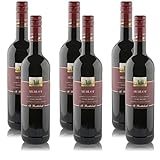 6 Flaschen Merlot Trevenezie Vino Rosso IGP, trocken, sortenreines Weinpaket + VINOX Weinkarten (6x0,75 l)