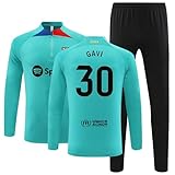 Fussball Trikot Kinder Set,FußBall Sportkleidung Trainingstrikots FüR Jungen/Herren, Langarmshirt Damen Und Jogginghose Herren Unisex Football Trikot Weihnachten Zweiteilig Trainingsset(Nr.30,L)