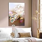 banjado® Glas Bild 80x120cm mit Motiv Seifenblasen als Wandbild für Wohnzimmer/Küche/Büro - Wohnzimmer Bild aus ESG Sicherheitsglas kratzfest mit geschliffenen Kanten - Glasbild groß als Wand Bild