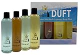Dufte Momente | Whirlpool Duft 4 x 250ml | Eukalyptus, Kokos - Vanille, Lemongras, Orange - Citrus | mit naturreinen und natürlichen ätherischen Ölen | kein Schaum | vegan und ohne T