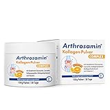 Arthrosamin Kollagen Pulver - mit bioaktivem Glucosamin, Curcumin, Kollagenpeptiden und Vitamin C, für mehr Beweglichkeit - Orangengeschmack, 150 g