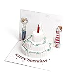 Weihnachtskarte Grußkarten 3d Laserschnitt Bunte Abdeckung Kuchenform Papier Grußkarten Postkarte Happy Birthday Party Boy Freund Freund Freund Kreatives Geschenk Geburtstagskarte (Size : 25pc)