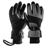 Ski Handschuhe - Waterproof Windproof Snowboardhandschuhe, Winter Snow Handschuh With Wrist Leashes for Cold Weather Skiing and Sports Qserd