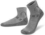 normani 2 Paar Merino Socken für Damen und Herren - Kurzschaft, Low Cut - Funktionale Freizeit- oder Sportsocken - feinste Merinowolle - für Hiking Outdoor Wandern Trekking Farbe Grau Größe 43-46