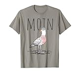 Moin Digga Spruch I Möwe Vogel See Meer Segeln T-Shirt