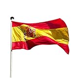 KliKil Spanische Flagge Balkon Deko -1 pcs -Flaggen Fahnen Fanartikel 90 x 150 cm Flagge von Spanien Polyester mit Metall-Ösen